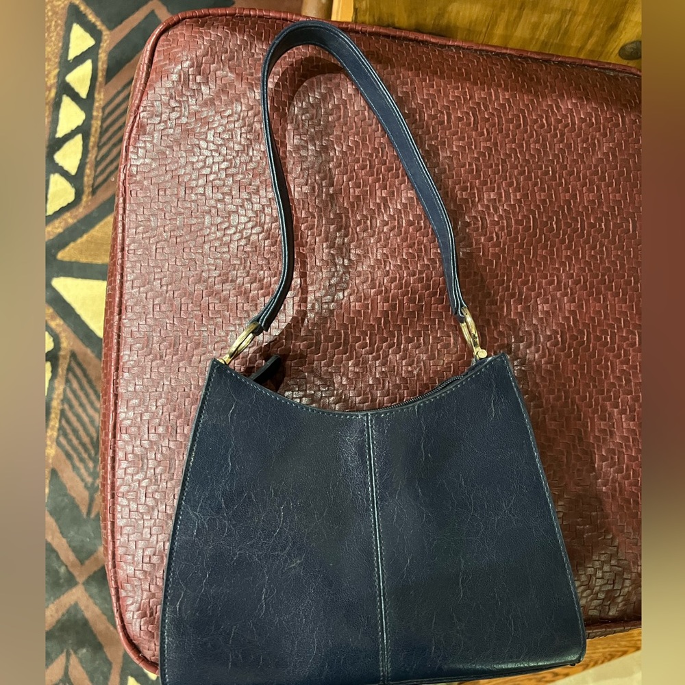 Navy Blue faux leather Purse